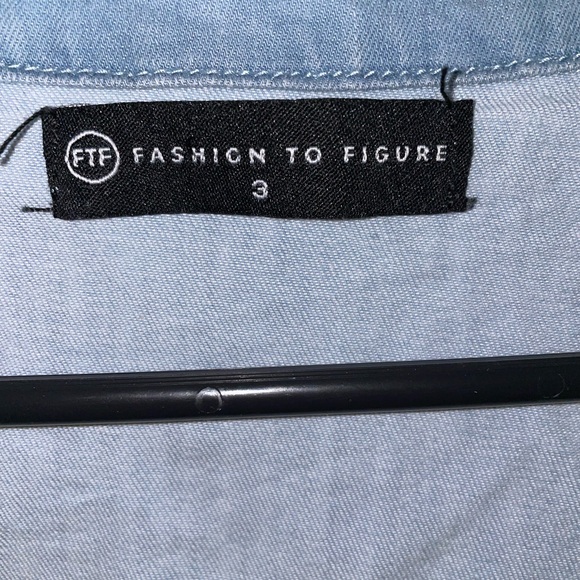 Fashion to Figure Ombré Jean Painter’s Romper with Buttons & Elastic Waist - Picture 3 of 3